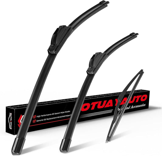 OTUAYAUTO Windshield Wiper Blades - Replacement for Nissan Rogue 2014-2023, Front and Rear Wiper Blades, U/J Hook - 26"+17"+12" (Pack of 3)