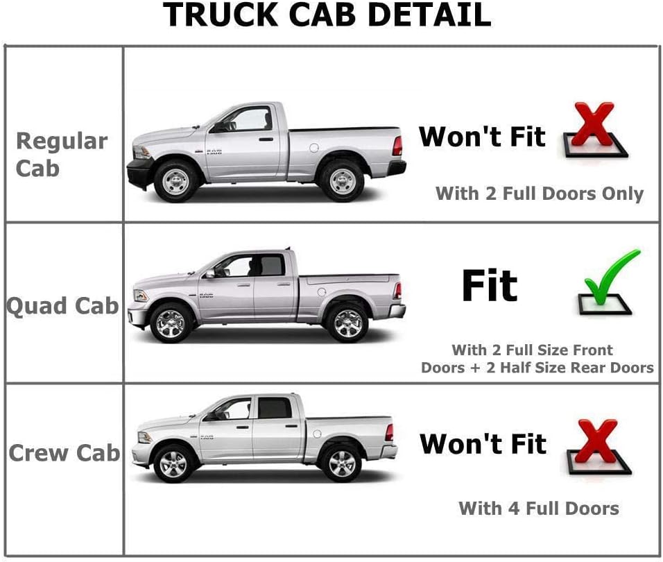 in Channel Window Visor Compatible with Dodge 02-08 Ram 1500 03-09 Ram 2500/3500 Quad Cab Sun Rain Guard Wind Deflector 194623