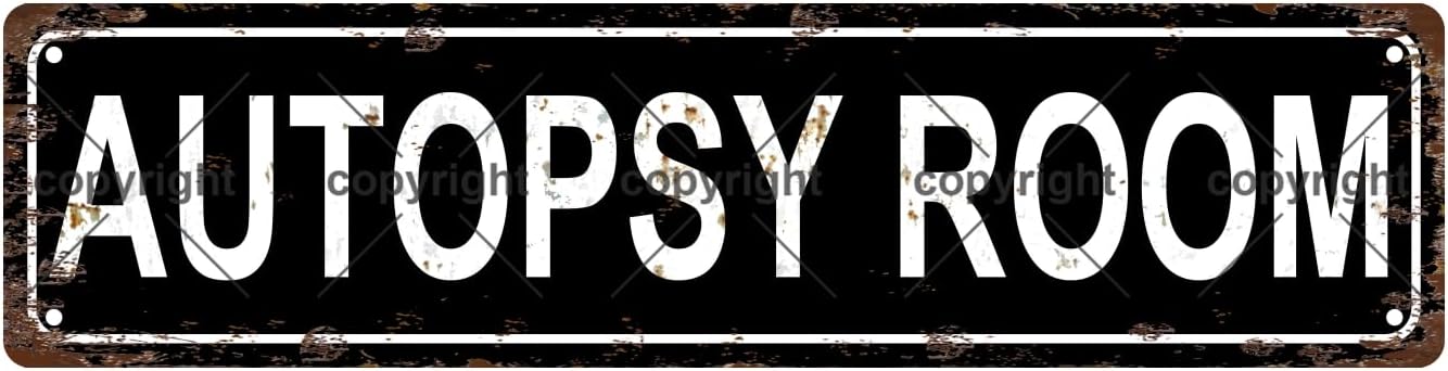 AUTOPSY ROOM Space Vintage Metal Tin Sign, Street Sign, Home Decor, Room Decor, Wall Decor, Bathroom Decor, Bar Decor, Cafe Decor, Garage Decor, 16 x 4 Inch