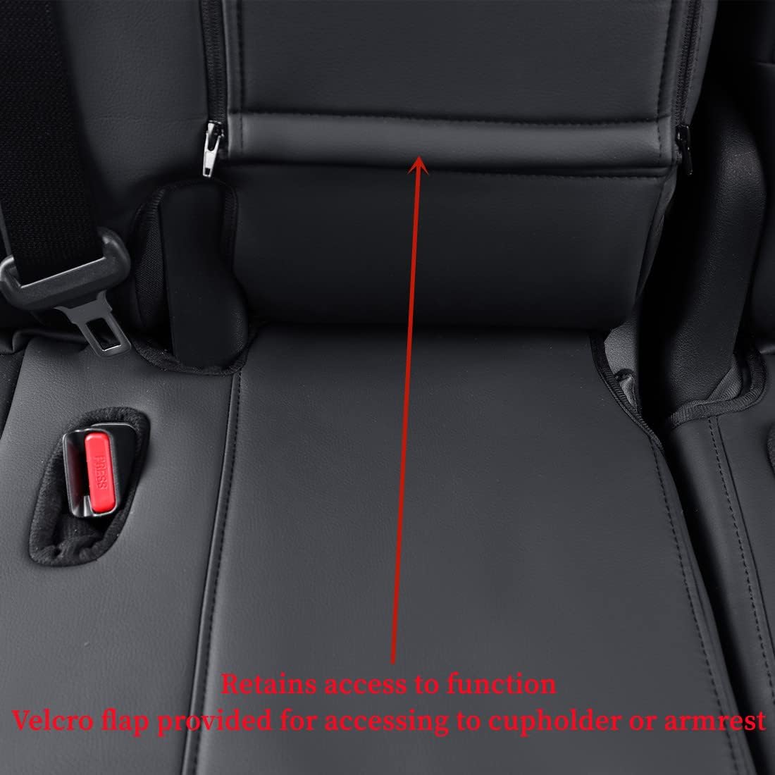 coverdream Custom Seat Covers Compatible with Select Toyota Camry Hybrid LE,Hybrid SE 2018 2019 2020 2021 2022 2023 Models - Leatherette (Black/Red,Full Set)