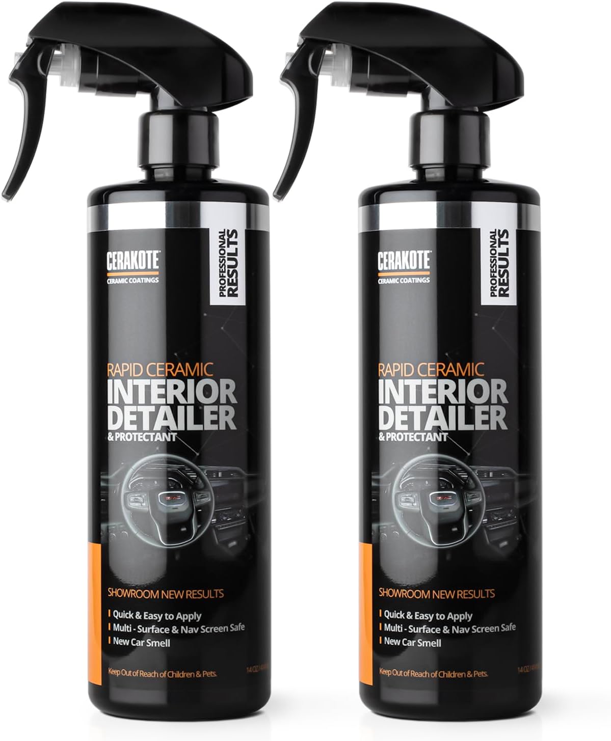 CERAKOTE Rapid Ceramic Interior Detailer and Protectant (28 fl oz.) – Quick and Easy – Multi-Surface Safe – Interior Car Cleaner Spray – Dry to the Touch – Clean and Protect Your Car, Truck, or SUV