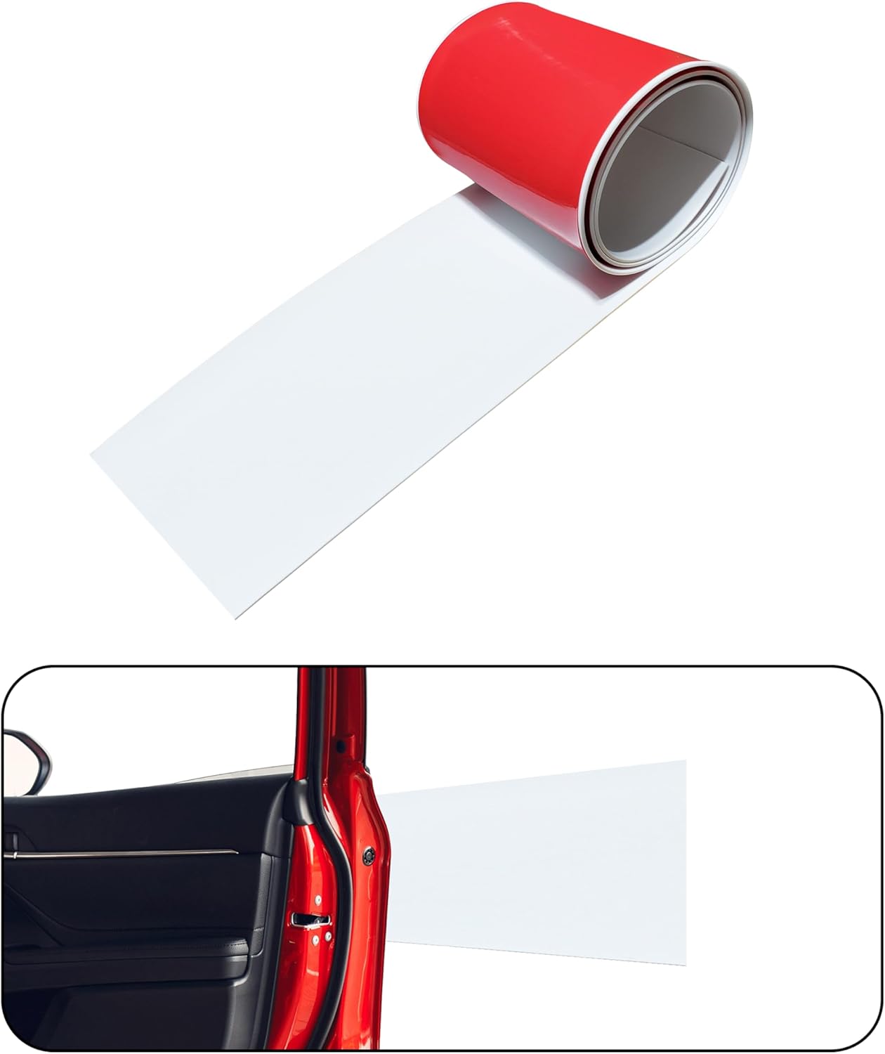 Rubber Bond Garage Wall Protectors - 6x48 Inches Strong Self-Adhesive Rubber Bumper Protectors for Garage Walls - Anti-Scratch and Waterproof Garage Wall Protector for Car Doors (White, 1 Pack)