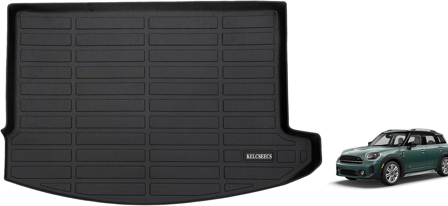 KELCSEECS® Floor Mats & Cargo Liner Custom for Mini Countryman F60 2017-2024(Not for Manual Transmission),All Weather Protection TPE Floor Liners Front& Rear Row Full Set Accessories Black