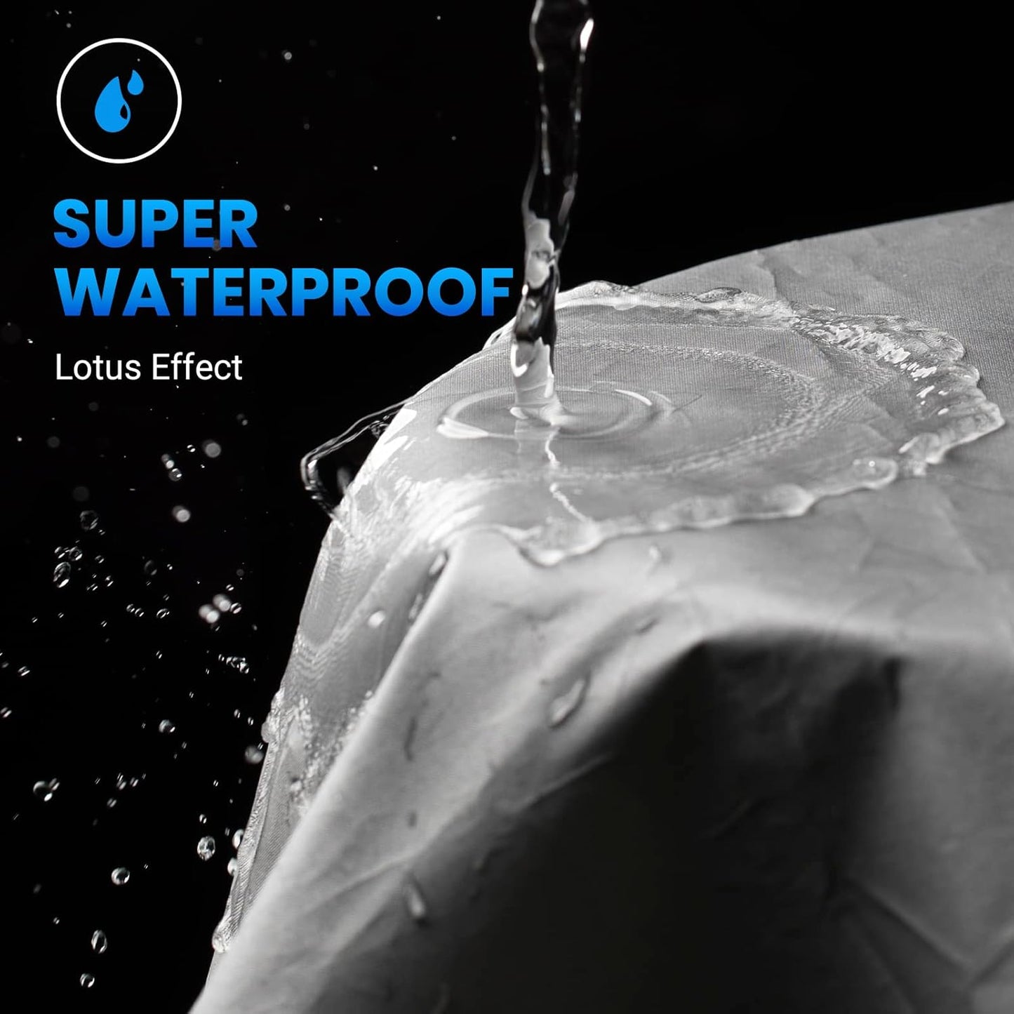 Favoto Motorcycle Cover Waterproof Outoor - Universal Heavy Duty Oxford Fabric with Lock-Hole 3 Night Reflectors Windproof Buckles Storage Bag Rain Dust Sun Protection Silver, 86.6 inch