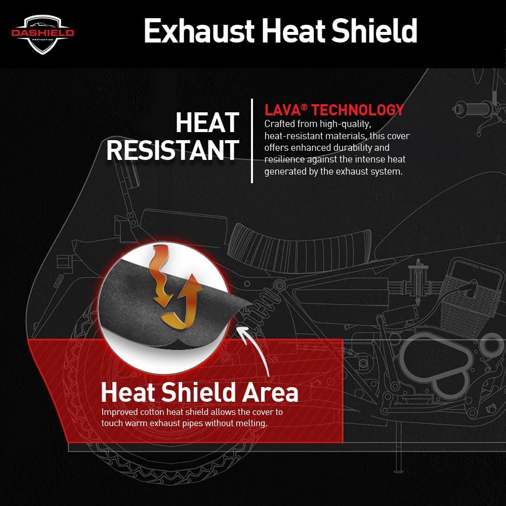 Ultimum Series Motorcycle Cover Waterproof All Weather Protection Universal Heavy Duty Night Reflector with Lock-Holes Compatible with Suzuki Harley Davidson Kawasaki Yamaha Honda Blue XL