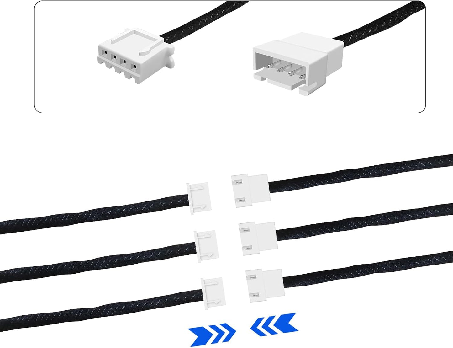 2PCS RGB Acrylic Interior Car LED Strip Light Extension Wire, which fit for RGB Main Controller Connects and sub-Controller kit (not Including), Not fit dreamcolor 1 Lights