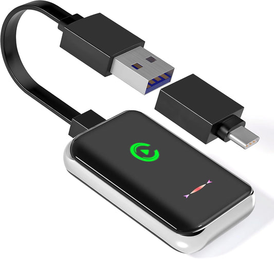 Wireless CarPlay Adapter for iPhone - Convert Wired to Wireless Apple CarPlay Adapter, Plug & Play, No Delay,Mini Size with Extension Cable USB-C Compatible with Built-in CarPlay & iOS 10+