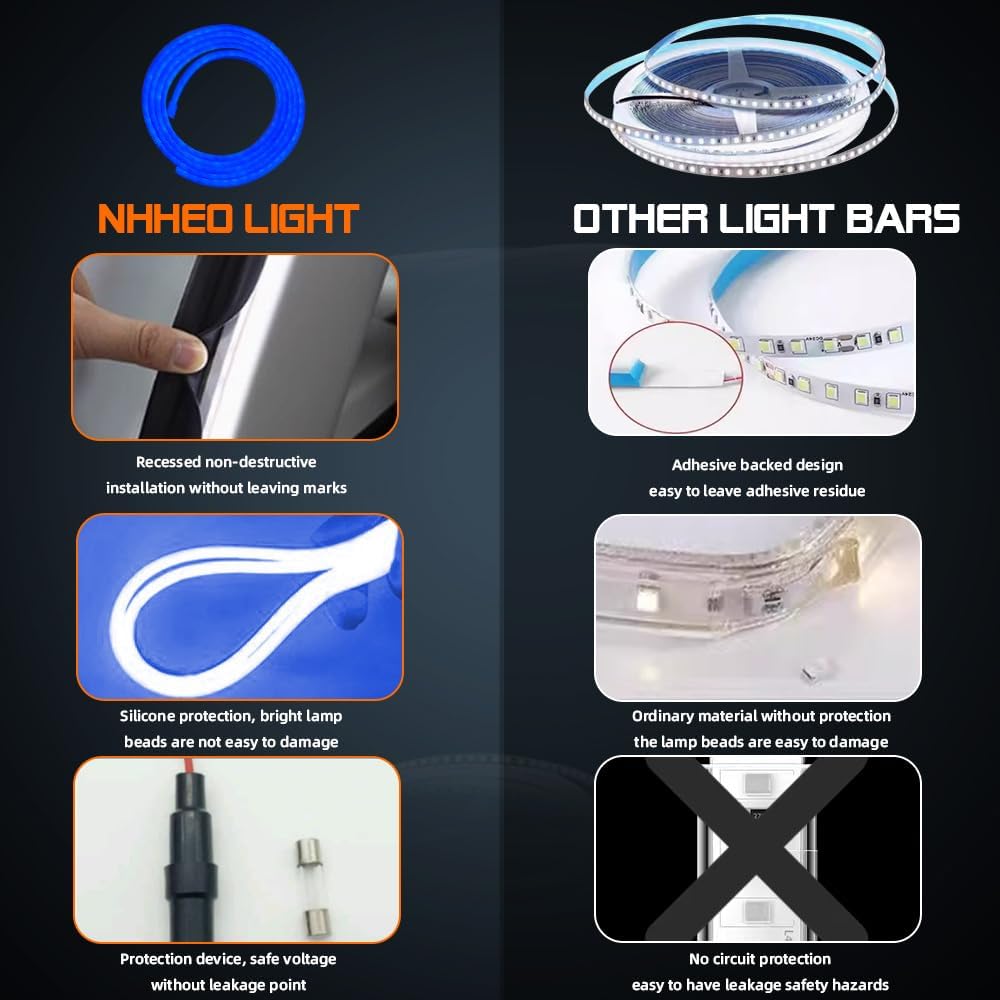 Upgrade Dynamic Flowing Car LED Trunk Light Strip, 158Inch Universal Flexible Cutting Silicone Waterproof Neon Lights Strip, 12V Interior Ambient Lighting for Cars SUVs(Blue)