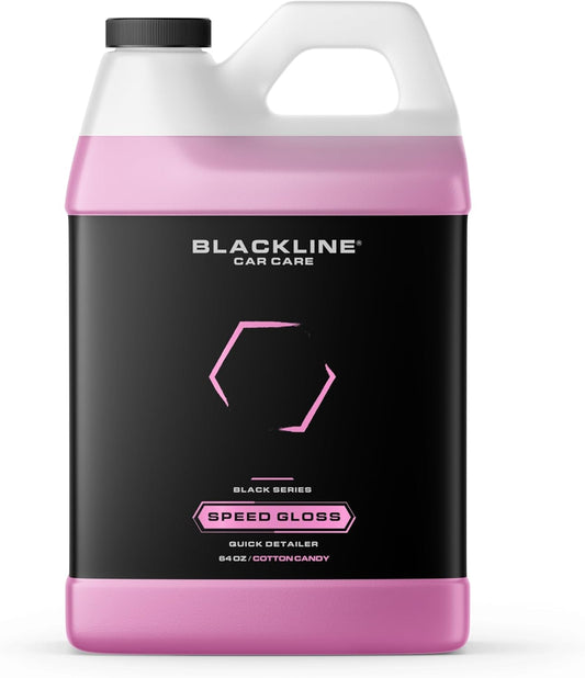 Blackline Speed Gloss Enhancer & Quick Detailer – Streak-Free Car Shine Spray for Paint, Glass, Chrome – Pink Cotton Candy Formula – Easy Spray-On Wipe-Off for Instant Gloss and Depth