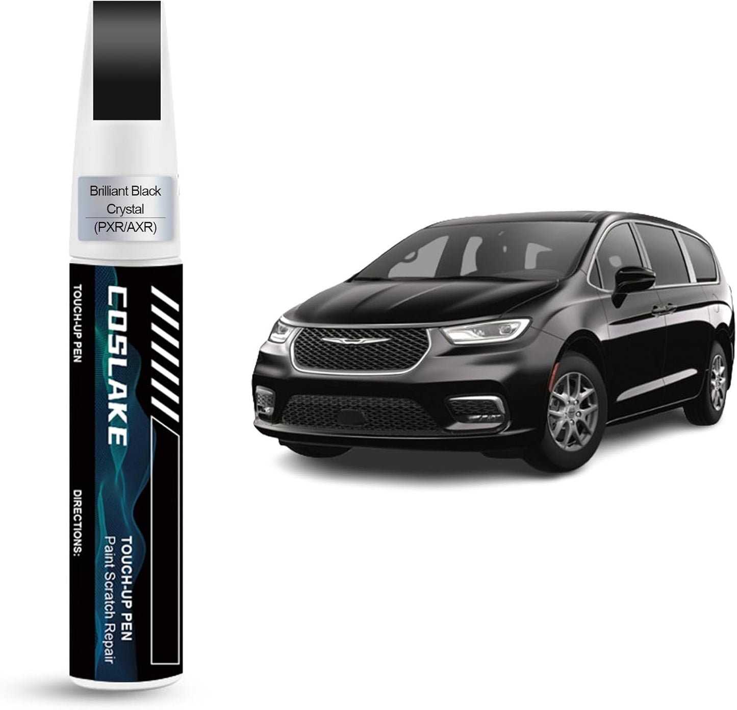 Car Touch Up Paint(Brilliant Black Crystal(PXR/AXR)) for Chrysler, Car Paint Scratch Repair Kit, Quick & Easy Solution to Repair, Scratch Remover Pen with 2PCS Disposable Micro Applicators