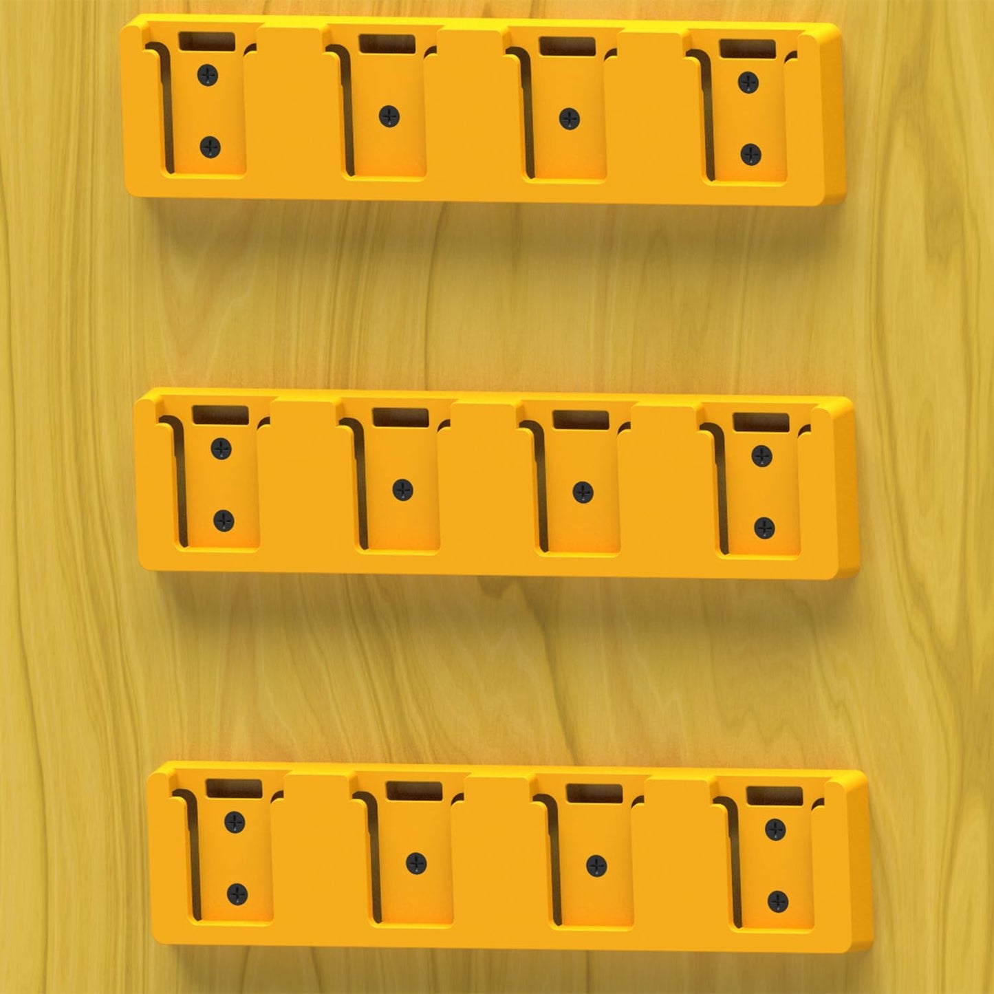 Battery Rack Compatible with DeWalt 20V Battery Holder, Mount 4 Slot Bulk Battery Garage Tool, Tools for Dewallt 20v, Wall Display Hook Holder (Black-4pc)