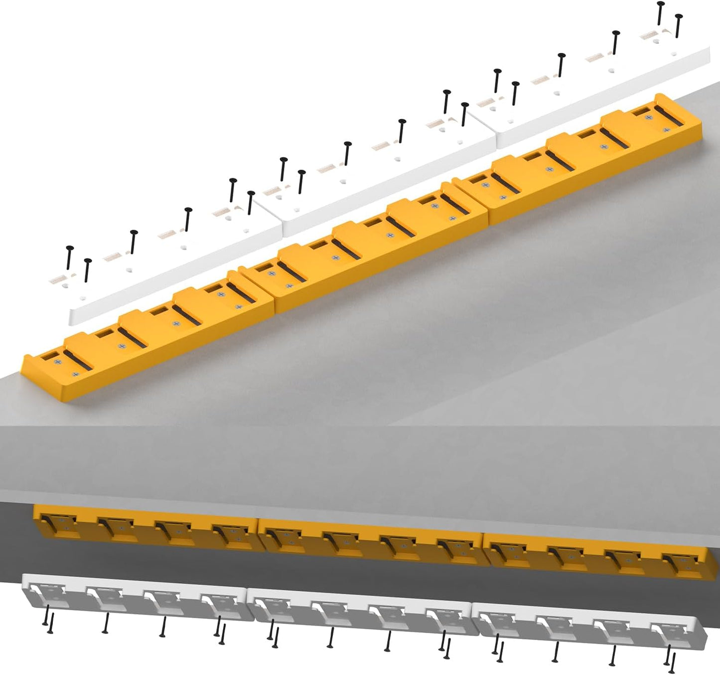 Battery Rack Compatible with DeWalt 20V Battery Holder, Mount 4 Slot Bulk Battery Garage Tool, Tools for Dewallt 20v, Wall Display Hook Holder (Yellow-1pc)