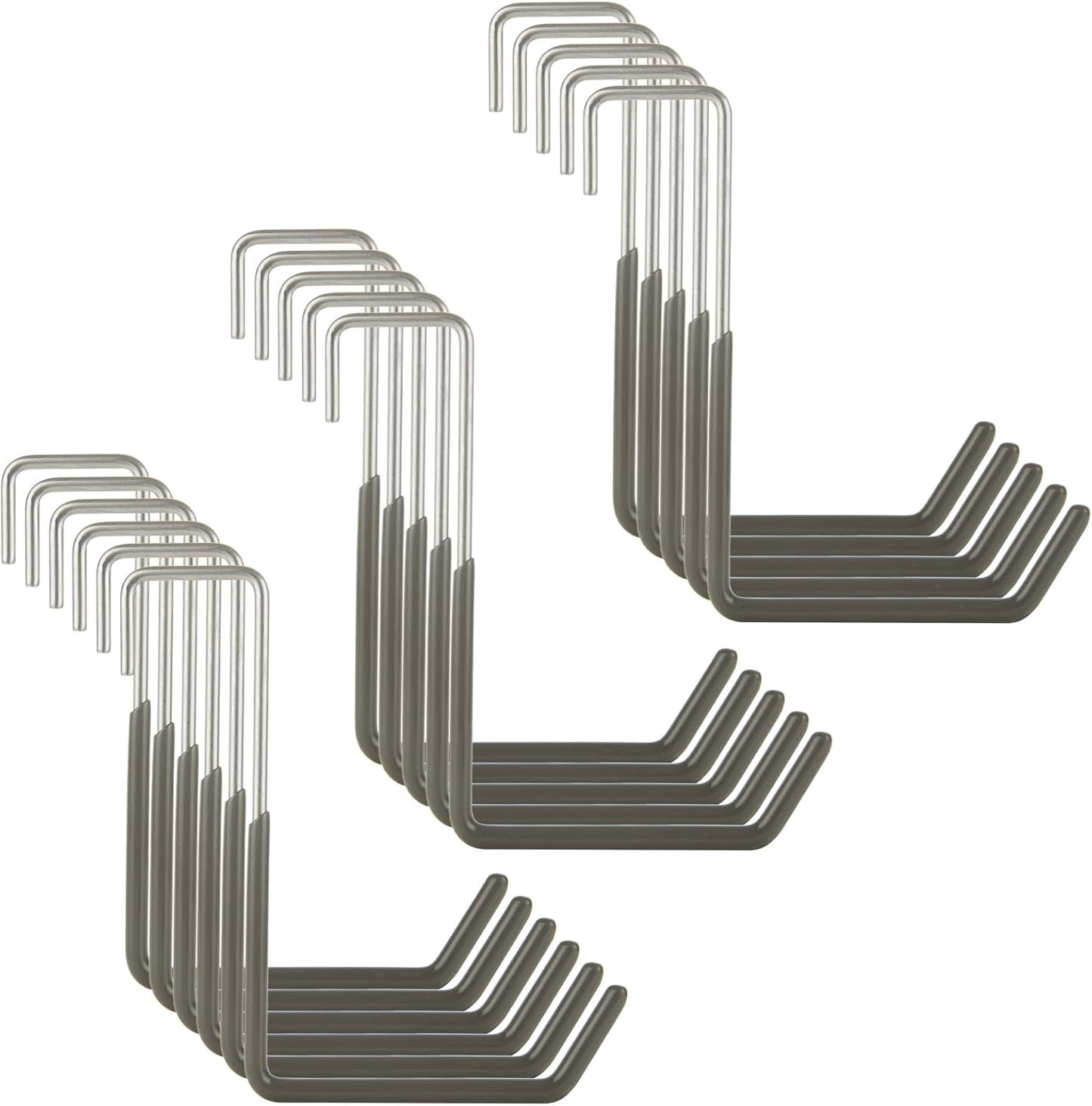 16 Pack Rafter Hanger Hook Heavy Duty Vinyl Coated Large S Hooks for Hanging Ladder Bike Hanger, Garage Storage Organizer (Grey)