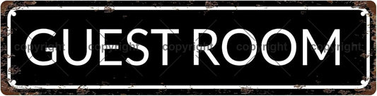 GUEST ROOM Vintage Metal Tin Sign, Street Sign, Home Decor, Room Decor, Wall Decor, Bathroom Decor, Bar Decor, Cafe Decor, Garage Decor, 16 x 4 Inch