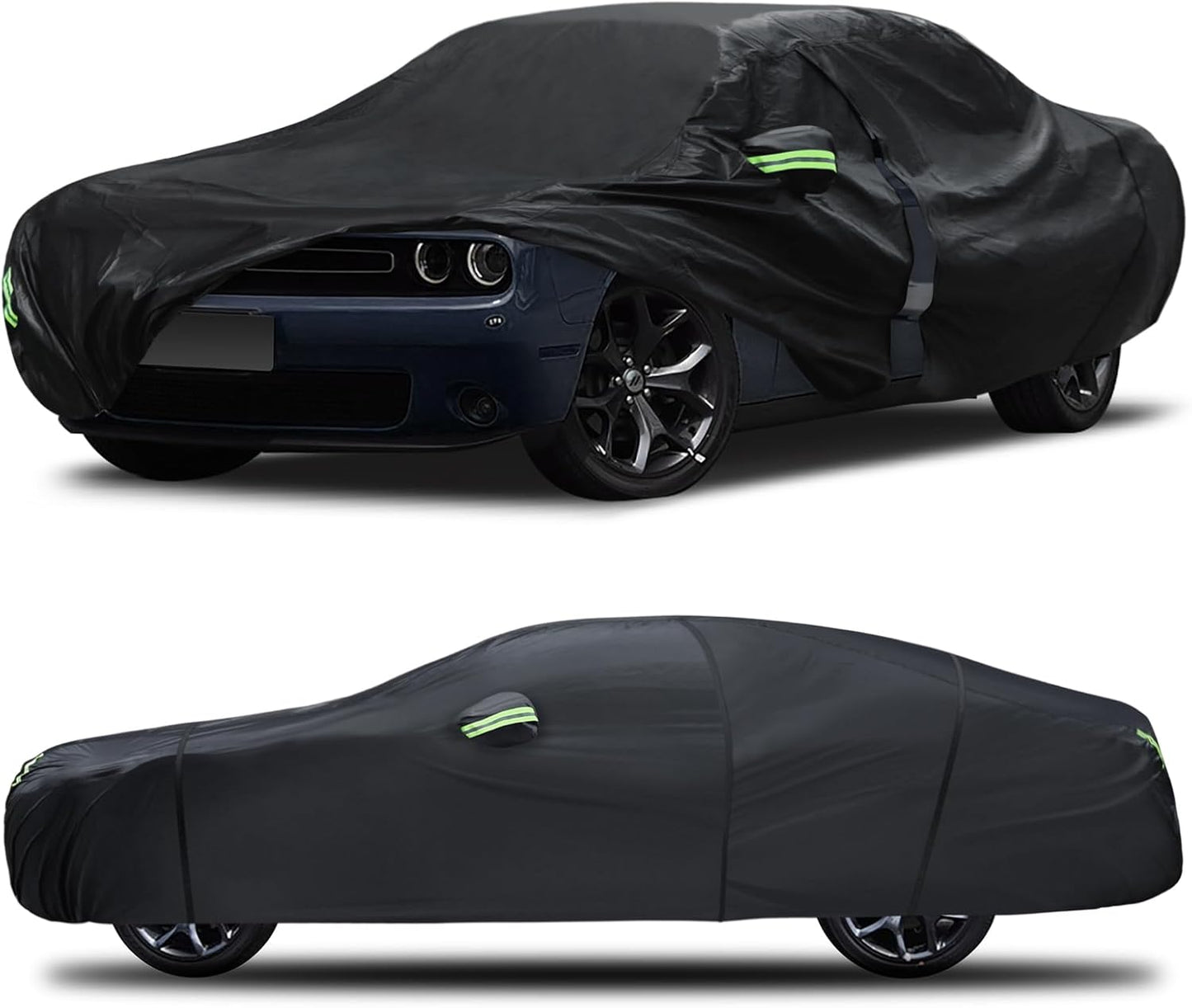 Car Cover Custom Fit for Dodge Challenger 2008-2023,6 Layers Truck Cover Waterproof All Weather for Automobiles,Outdoor Full Exterior Cover,Rain, Sun, Wind Protection,Black