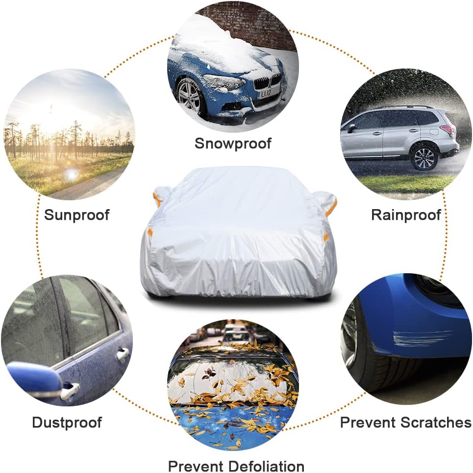 Kayme 6 Layers SUV Car Cover Custom Fit for Honda HR-V HRV (1995-2025) Waterproof All Weather for Automobiles, Outdoor Full Cover Rain Sun UV Protection.Silver