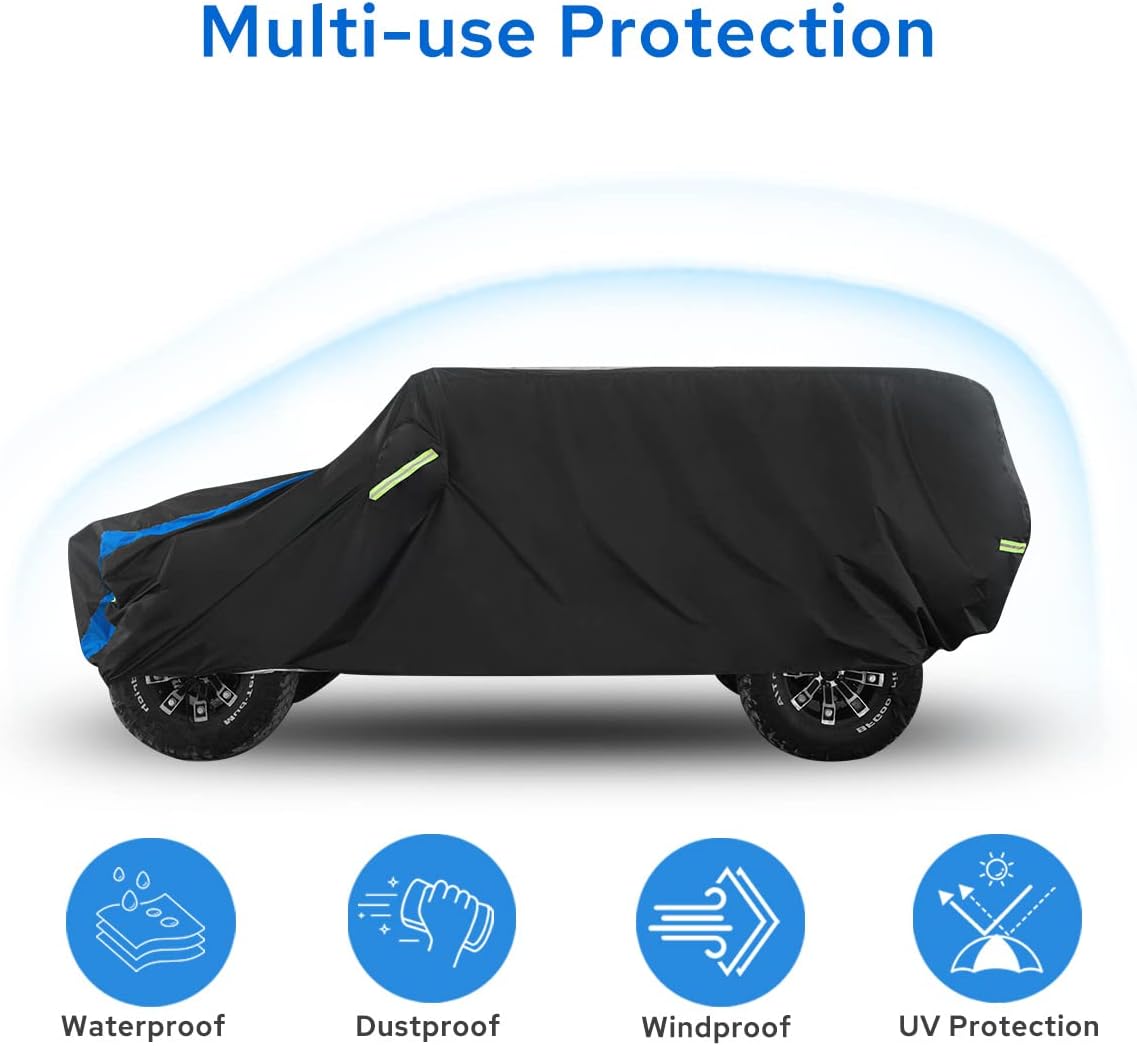 Avecrew for Jeep Wrangler Cover Waterproof 4 Door, All Weather for Jeep Rain Cover for Automobiles, Outdoor Full Exterior for Jeep Covers Fits JK JL TJ YJ CJ