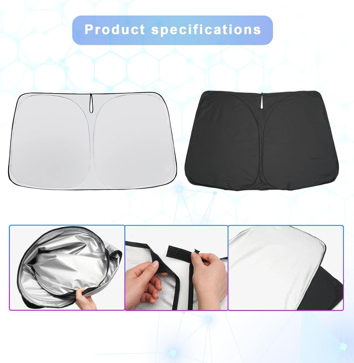 SXCY for 2018-2023 2024 BMW X3 Windshield Sunshade for 2021-2023 2024 X3 30i/M40i/M Accessories 2023 2024 X3M Sun Shade Foldable Sun Shield 2022 2023 2024 X3 Sun Protector Block UV Ray