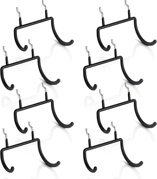 LIGHT DUST Utility Heavy Duty Pegboard Hooks - 8Pack Peg Board Accessories for Hanging Tools Fit 1/4" Peg Holes - Pegboard Organizer Large Tool Holders for Garage Workshop Shed