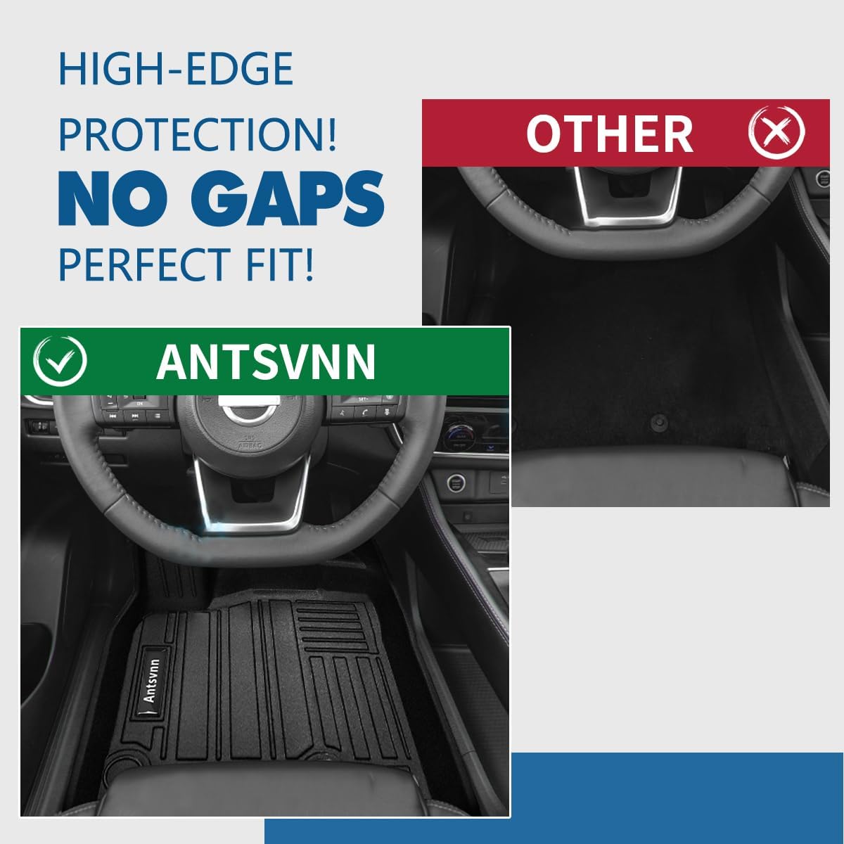 Fit for Nissan Rogue 2021-2024 2025 Floor Mats Backrest Mats Cargo Liners, All-Weather Rear Trunk Mat Rear Seat Back Cargo Cover Protector Fit for 2021-2025 Rogue Accessories (Not Fit Rogue Sport)