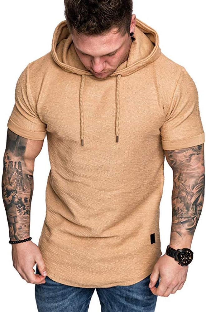 Lexiart Mens Fashion Athletic Hoodies Sport Sweatshirt Solid Color Fleece Pullover