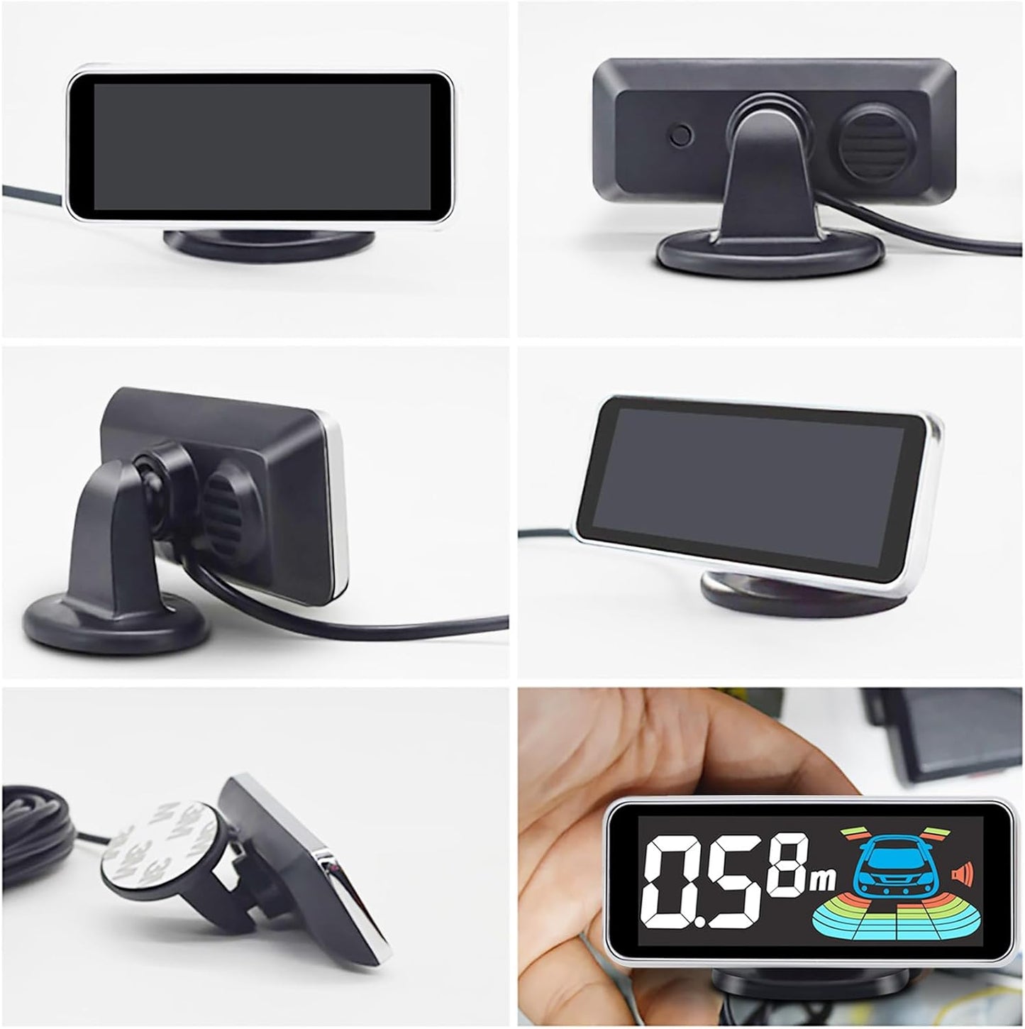 Parktronic 8 Parking Sensors Kit Reverse Backup Radar System Rear and Front View with Sound Warning Ultrasonic Distance Detection for Car Vihicle