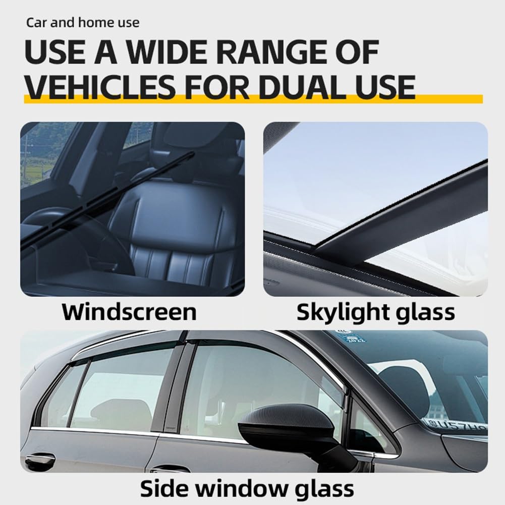 Bianca Glass Polishing Liquid D1, Bomini Car Glass Polishing Compound Windshield Cleaner Glas Oil Film Remover, Anti-Fog Hydrophobic Coating Spray, Scratches, Wiper Marks & Oil Film with Sponge