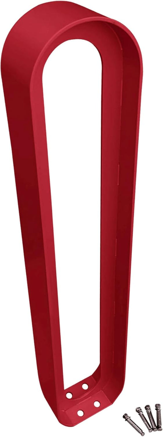 Sandbaggy Modern Commercial Bike Rack | 6.5” x 3” x 35” Oval Design | In-Ground | Anchor Bolts Included (Red, 5)