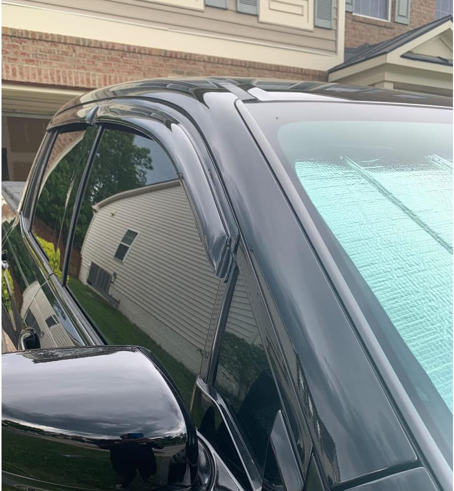 94276 Sunproof Waterproof Side Window Wind Deflector, 4pcs Protective Replacements Rain Guards, Window Visor fit for 2017 2018 2019 2020 2021 2022 2023 2024 Honda Ridgeline