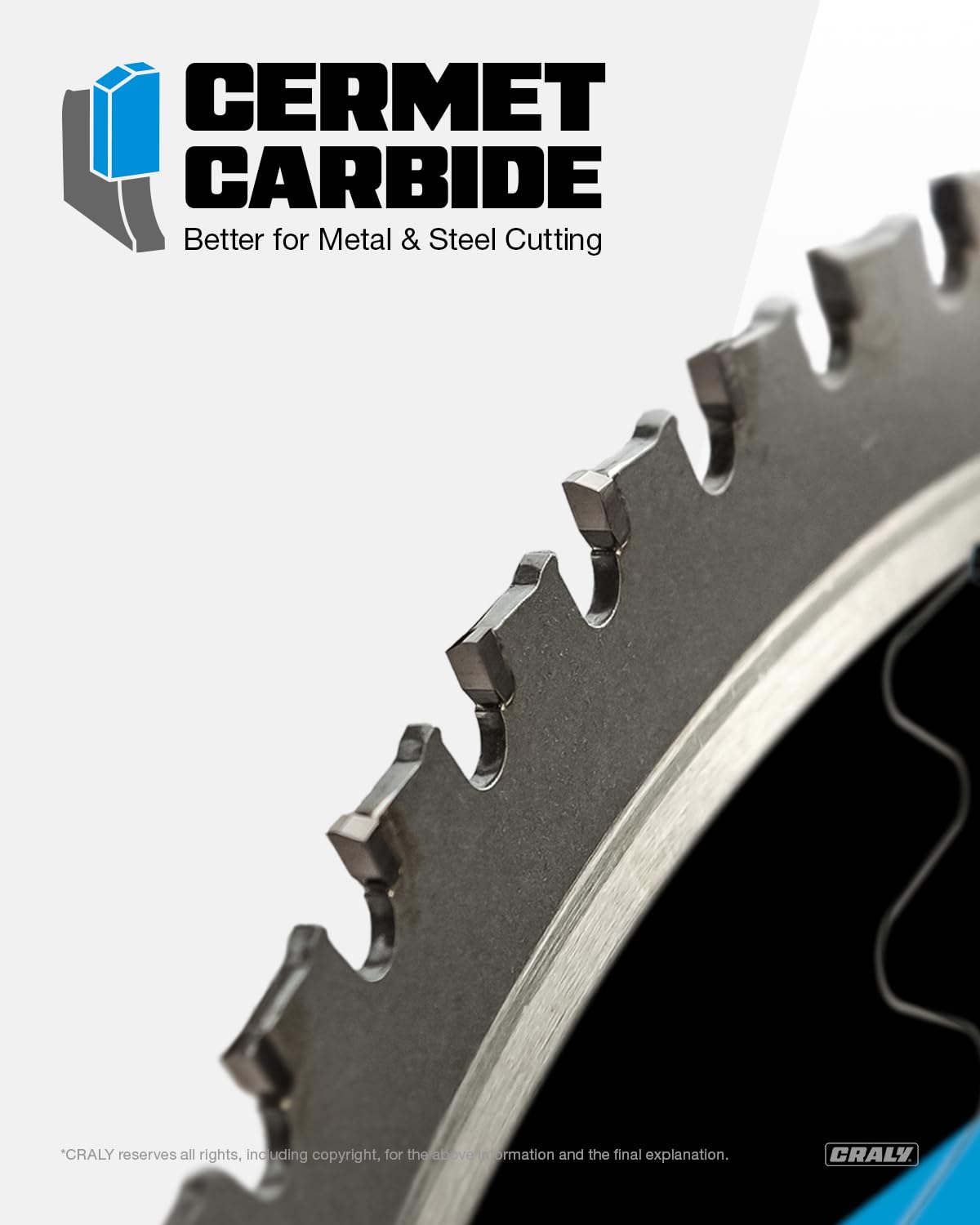 CRALY 14 Inch 66 Teeth Steel and Ferrous Metal Cutting Circular Saw Blade, 1 Inch Arbor, Thin Kerf, Professional Cermet Carbide Tipped Blade for Angle Iron, Threaded Rod, EMT Conduit(C1466MC)