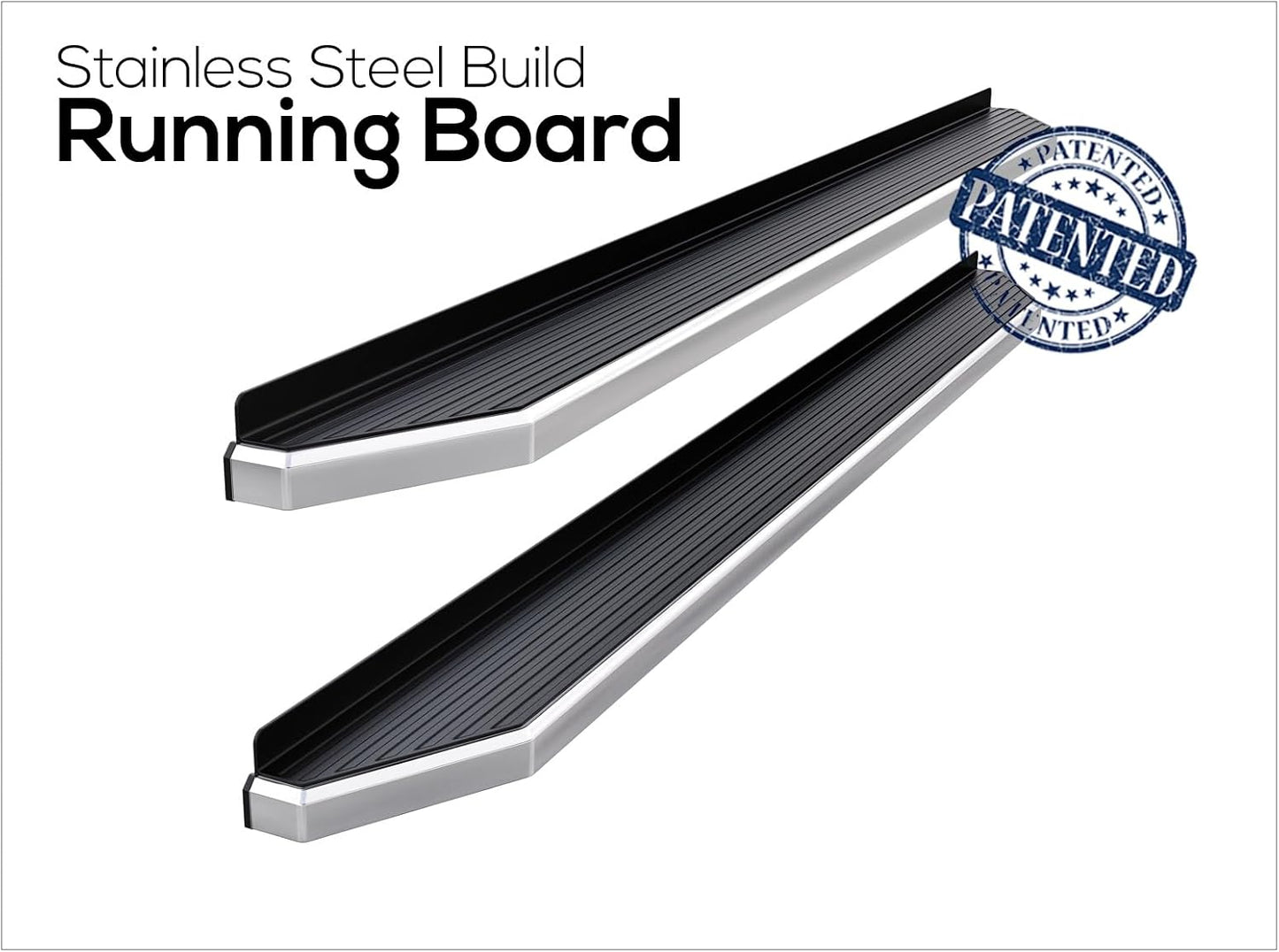 APS 6in 304 Stainless Steel (Polished Flat Style) Running Boards Side Bars Side Steps Compatible with Ford F150 2015-2025 Regular Cab & F-250 F-350 Super Duty 2017-2025