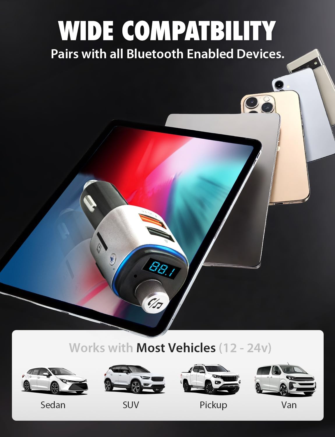 Bracketron Roadtripper Voice Car Audio Bluetooth FM Transmitter - BT5-767-2