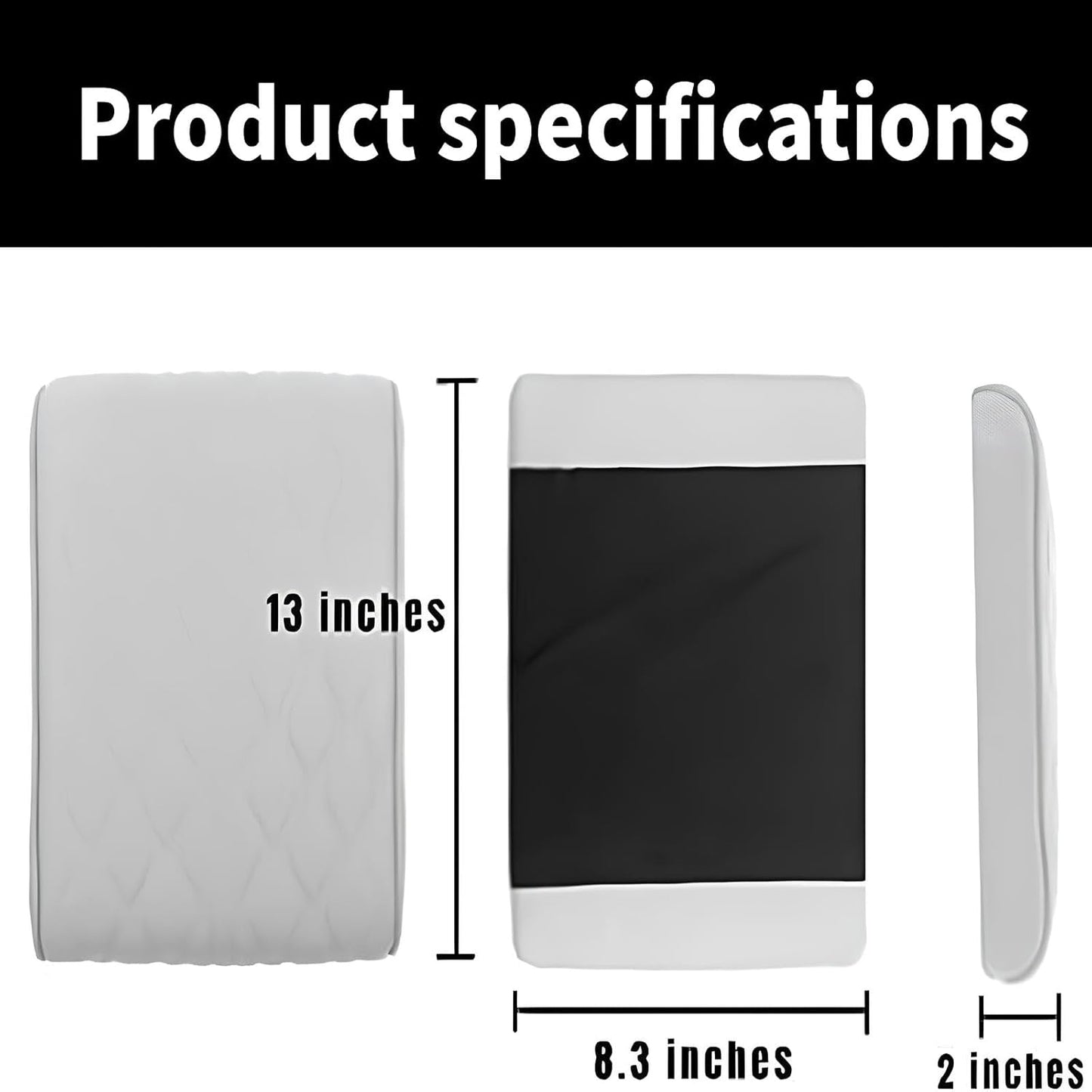 Leather Car Armrest Box Mat - 2023 New Waterproof Car Center Console Cover Mat, Universal Armrest Mat, Leather Car Armrest Cover for SUV/Truck/Vehicle (A-Beige)