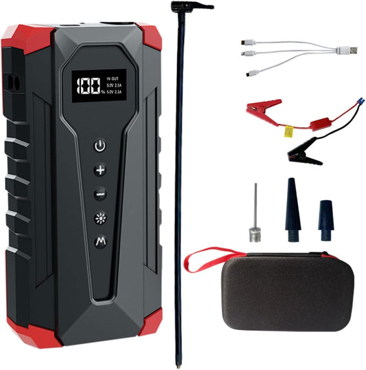 10800mAh Car Jump Starter with Air Compressor and USB/Type-C Charger, UL-Certified Portable Power Station for Cars