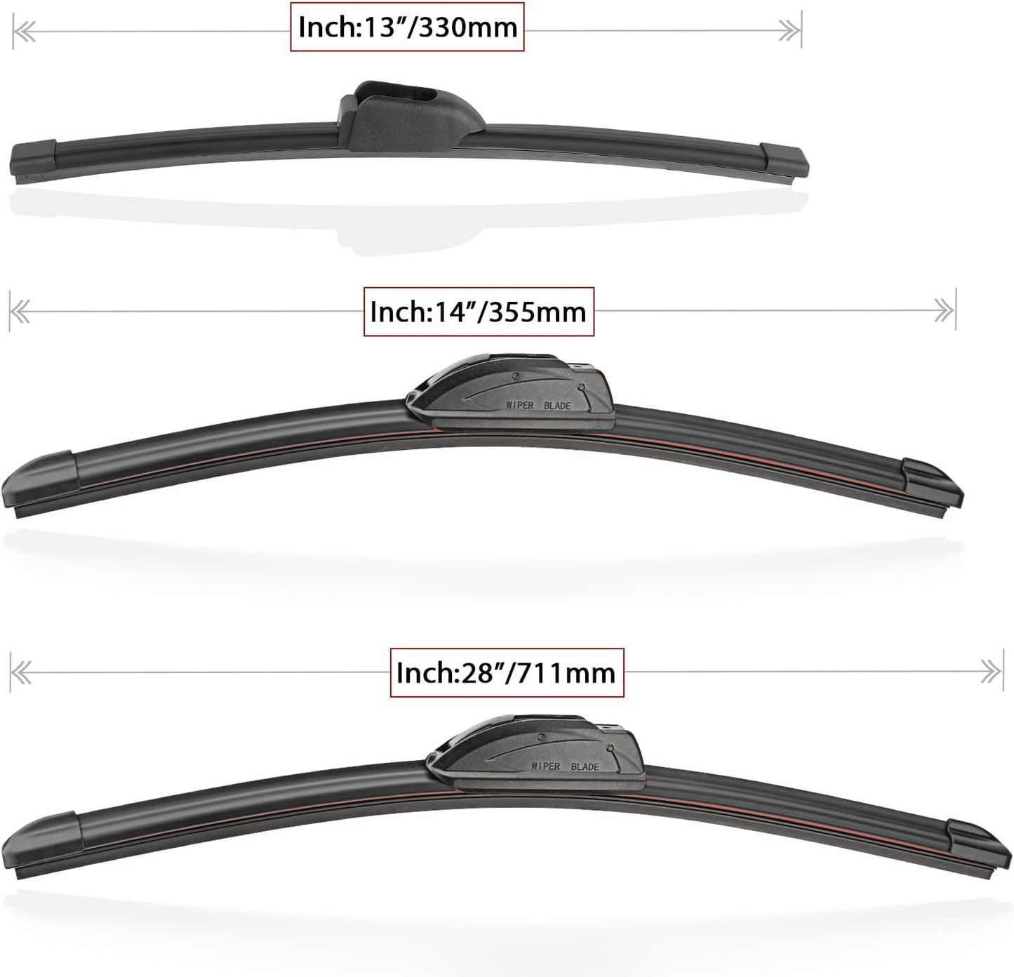Windshield Wiper Blades Replacement for Hyundai Elantra 2012-2016 / Hyundai Elantra GT 2013-2017 Original Factory Quality Front Rear Wipers Blade Set for My Car - 28" 14" 13" (Pack of 3)