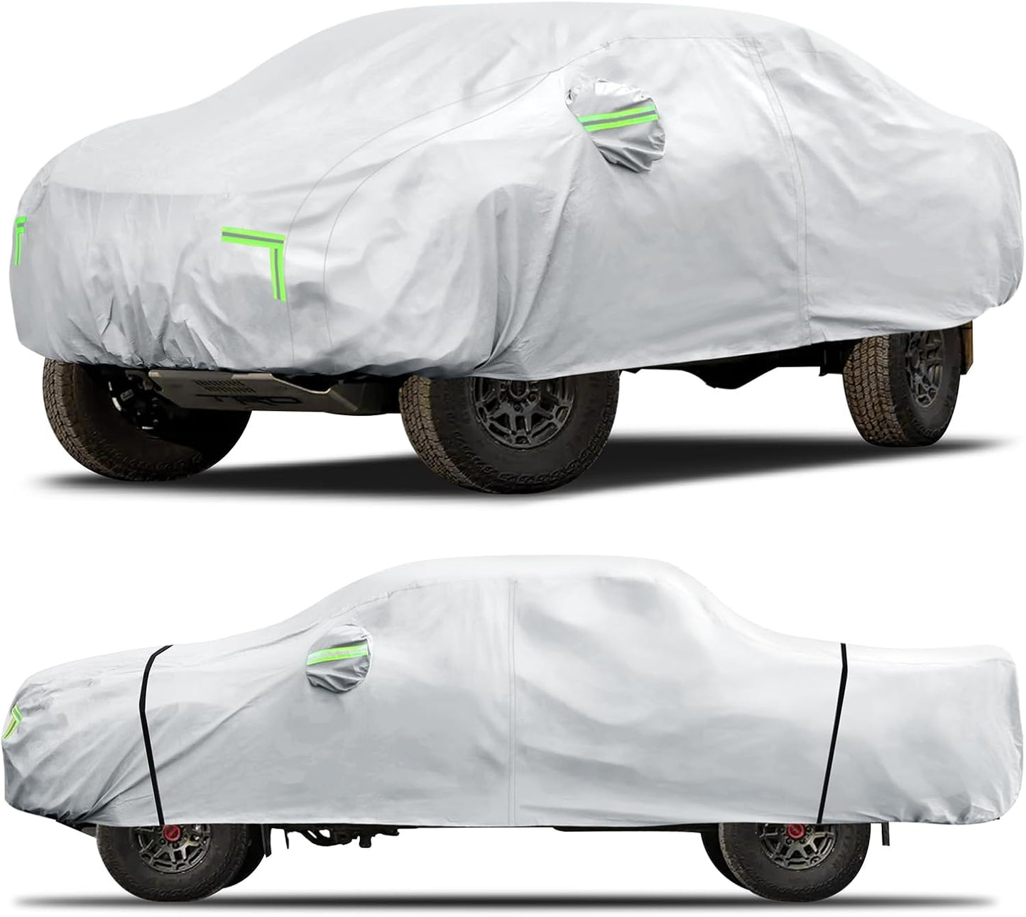 Car Cover Custom Fit for Toyota Tacoma 2005-2023,6 Layers Truck Cover Waterproof All Weather for Automobiles,Outdoor Full Exterior Cover,Rain, Sun, Wind Protection,Silver