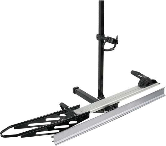 Rockland 1-Ebike Rack with Ramp,100 lbs Capacity, Single Hitch Mount Electric Bike Rack, Fits up to 5" Fat Tire Width and 50" Wheelbase, Ebike Carrier Rack for 2" Receiver for Cars SUVs Vans RVs