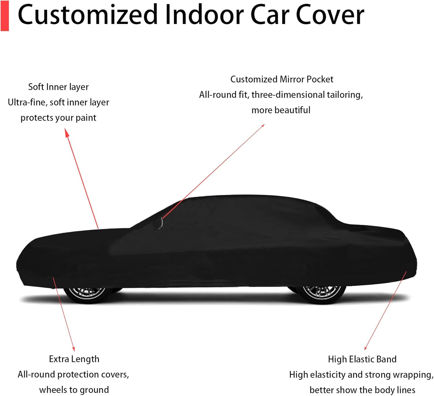 Soft Stretch Old Classic Car Cover Custom-fit for Lincoln Town Car 1998-2011 Full-Size Luxury Sedans Accessories for Indoor Underground Garage Car Show & Storage Dust Protection 215.4in
