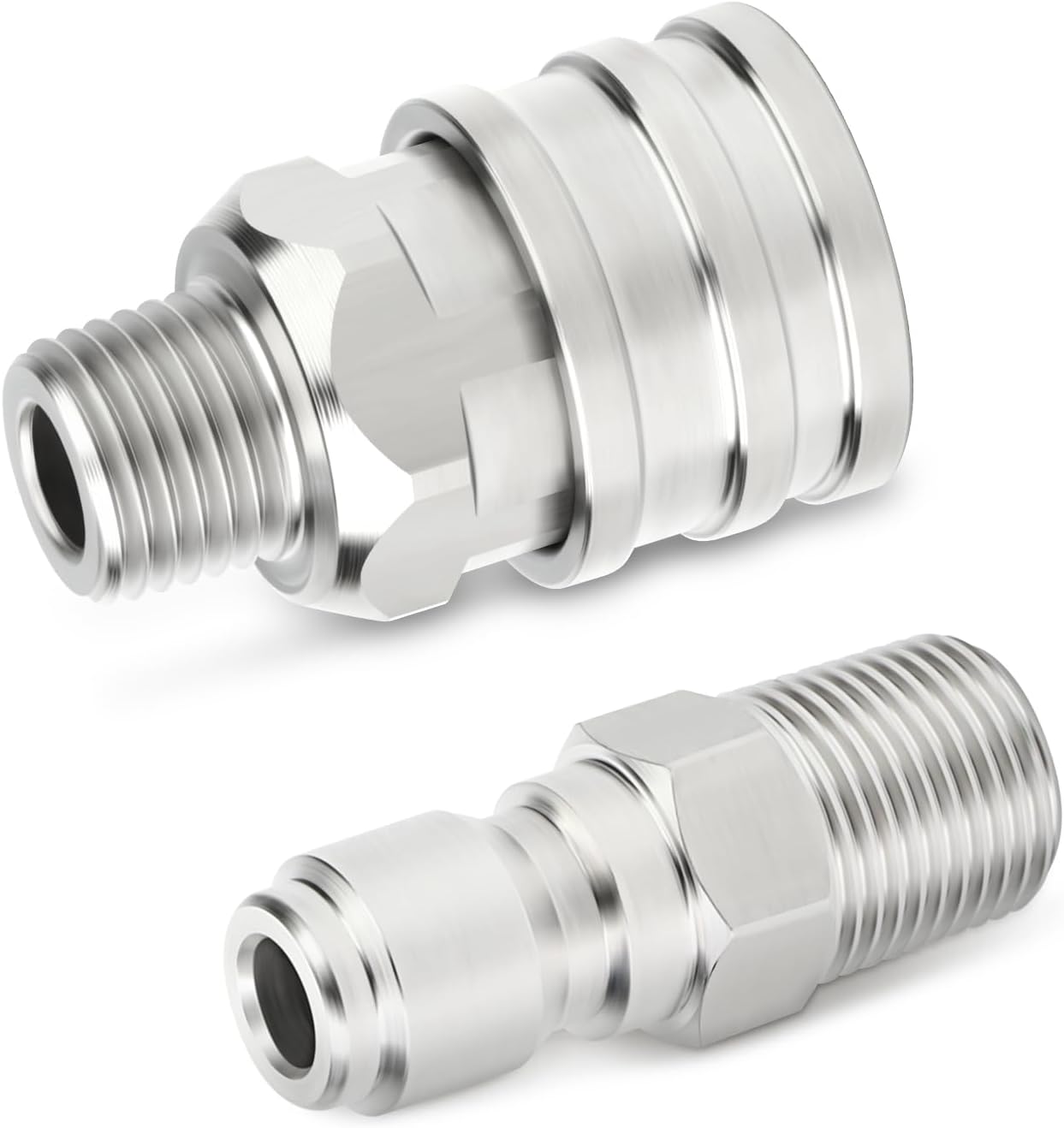 TAISHER 12PCS 304 Stainless Steel Pressure Washer Adapter Kit, Quick Connect Fittings，1/4" Male