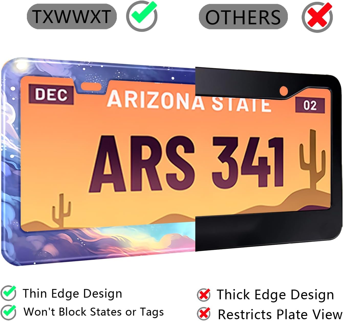 Space Galaxy License Plate Frame Blue Cloud Stars Sky Stainless Steel License Plate Holder Auto Parts Decoration with Screws License Plate Holder 12x6 Inch for Women Gift Car Accessories