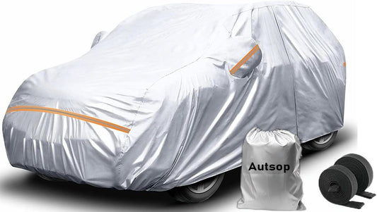 Autsop SUV Car Cover Waterproof All Weather,12-Layer Car Covers for Automobiles Outdoor Heavy Duty Full Exterior Covers for SUV(176-187 Inch)