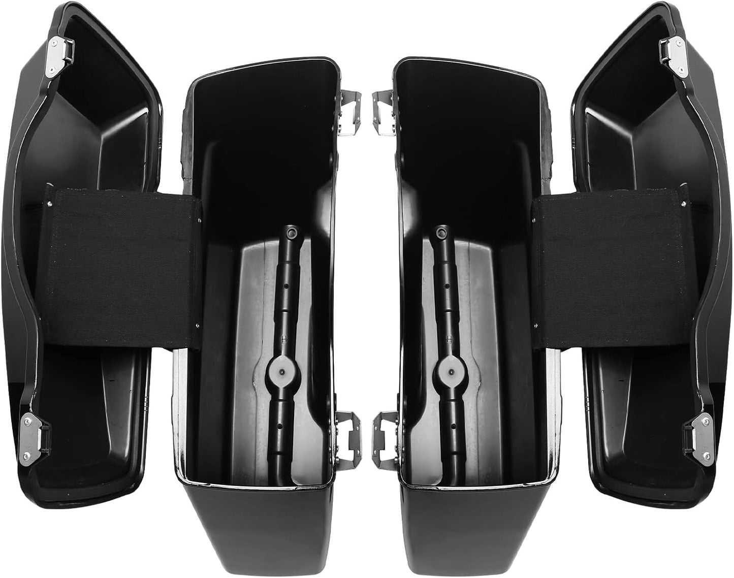 XFMT Motorcycle Vivid Black Hard Saddlebags Saddle Bags Trunk W/Lids & Latches For Harley Touring Road King Street Glide Road Glide Electra Glide 1994-2013