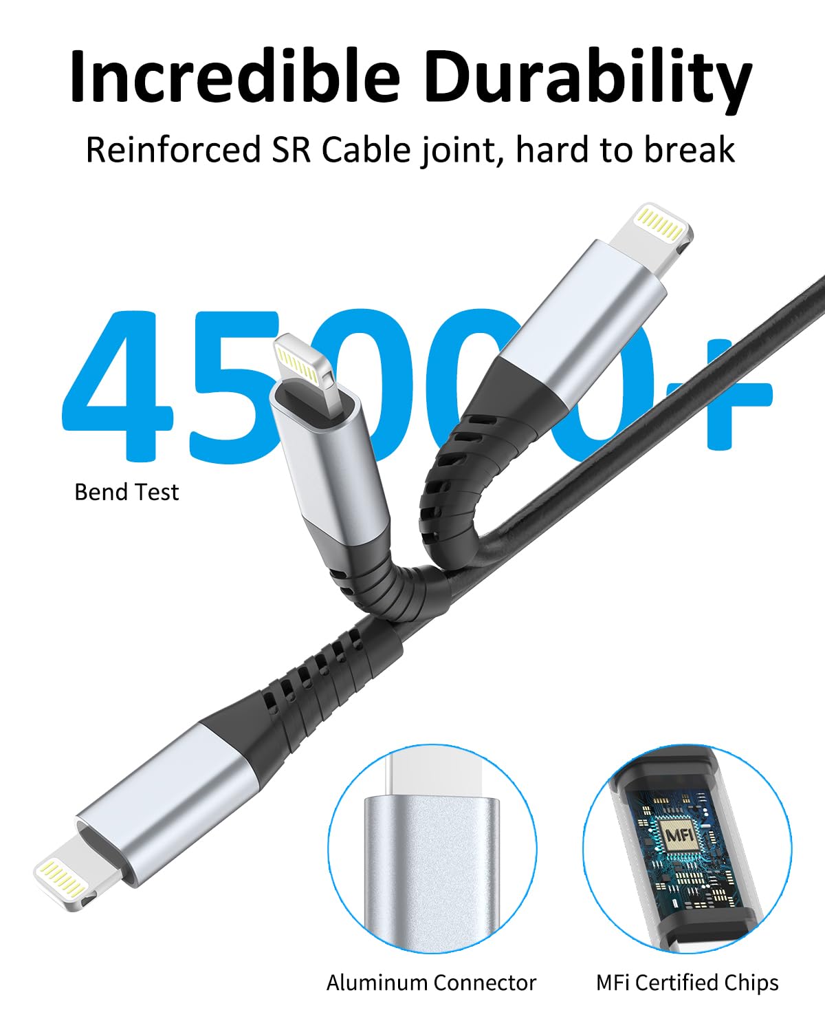 Coiled Lightning Cable, 2 Pack Retractable iPhone Charger Cord for Car, USB to Lightning Cable Fast Charging Compatible with iPhone 14 13 12 11 Pro Max Mini 10 8 Plus XR SE, AirPods