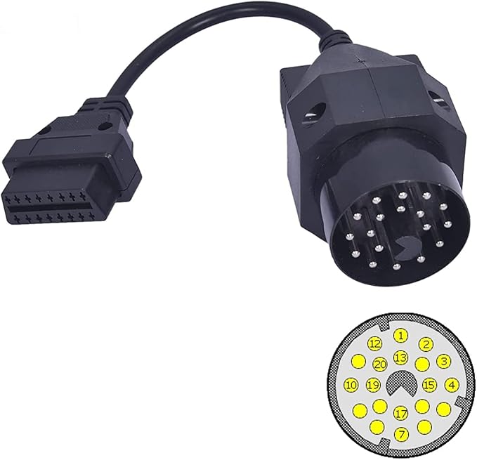 ANCEL Obd2 Female to 20 Pin Extension Convert Adapter OBD1 to OBD II Cable for 20 Pin E31 E32 E34 E36 E39 E38 E53 X 5 Z3