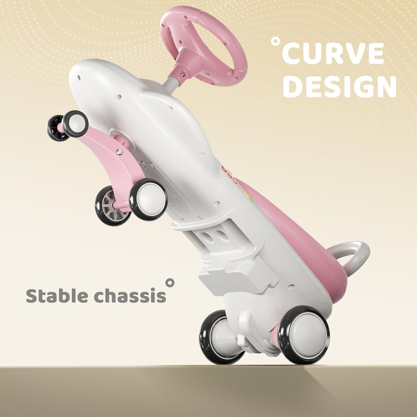 Kids Electric Ride On Car 12V - Electric Wiggle Car with Rechargeable Battery, LED Lights & Music,Anti-Rollover for Boys Girls Ages 3-8, Indoor/Outdoor Toy Vehicle up to 150 lbs