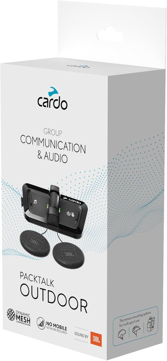 Cardo PACKTALK Outdoor Helmet Communication System, Great for Ski, Snowboard and Cycling (Black, Single Pack)