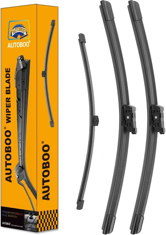 AUTOBOO 26"+22" Windshield Wipers Blades Replacement for Porsche Cayenne 2019-2025 with 13 Inch Rear Wiper Blade -Original Factory Quality (Pack of 3)