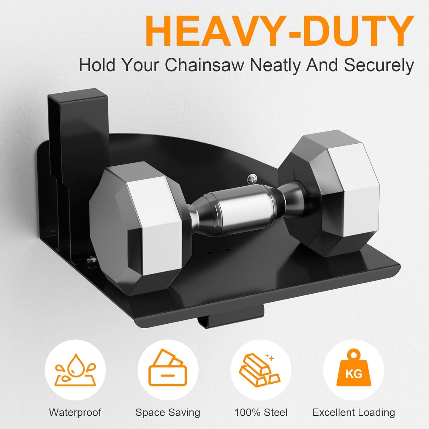 Chainsaw Holder, Chainsaw Wall Mount Compatible with Stihl MS250, MS251, MS170, MS171, MS172 Heavy Duty Chainsaw Rack Garage Storage Holder Chain Saw Display, Black