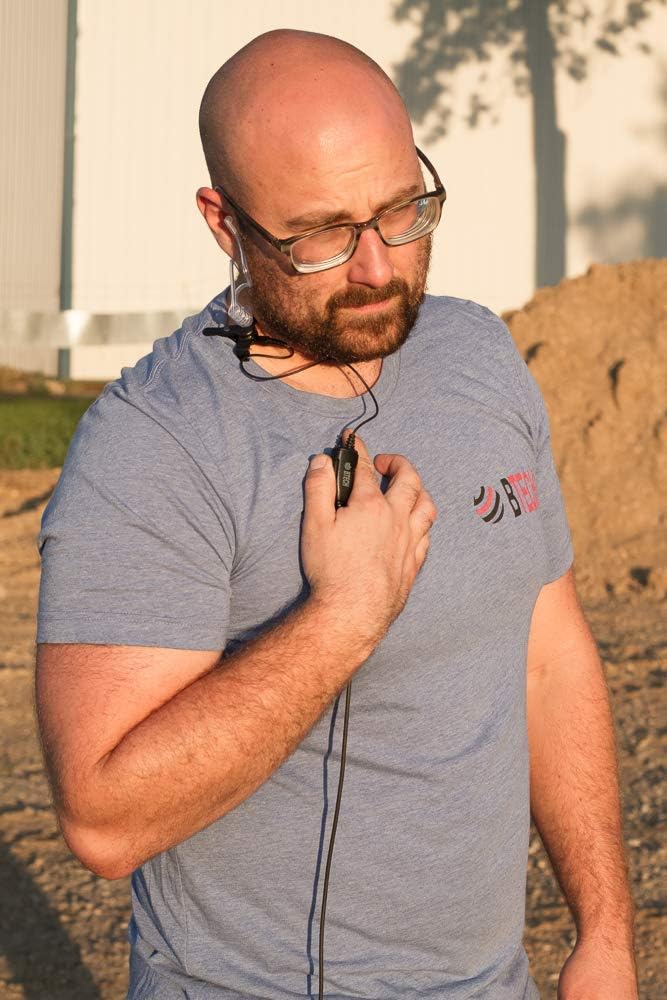 BTECH QHM07 Platinum Series Noise-Cancelling Earpiece with in-line PTT & Microphone for K1 Radios Like BaoFeng, Kenwood Radios (Includes Earmolds and Earbud, 1 Pack)