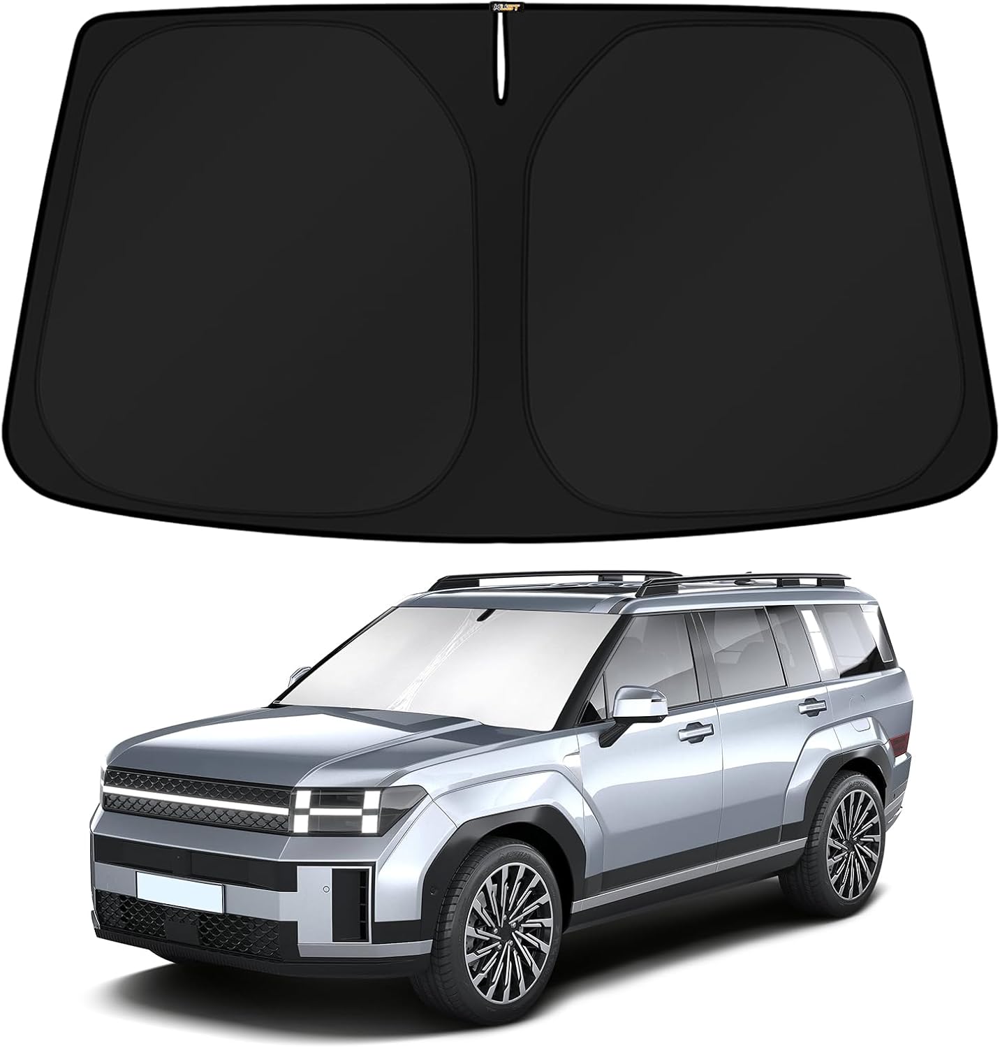 KUST Windshield Sun Shade for 2024 2025 2026 Hyundai Santa Fe Custom Fit Sunshade Window Sun Visor Protector Foldable Blocks UV Rays Keep Car Cooler